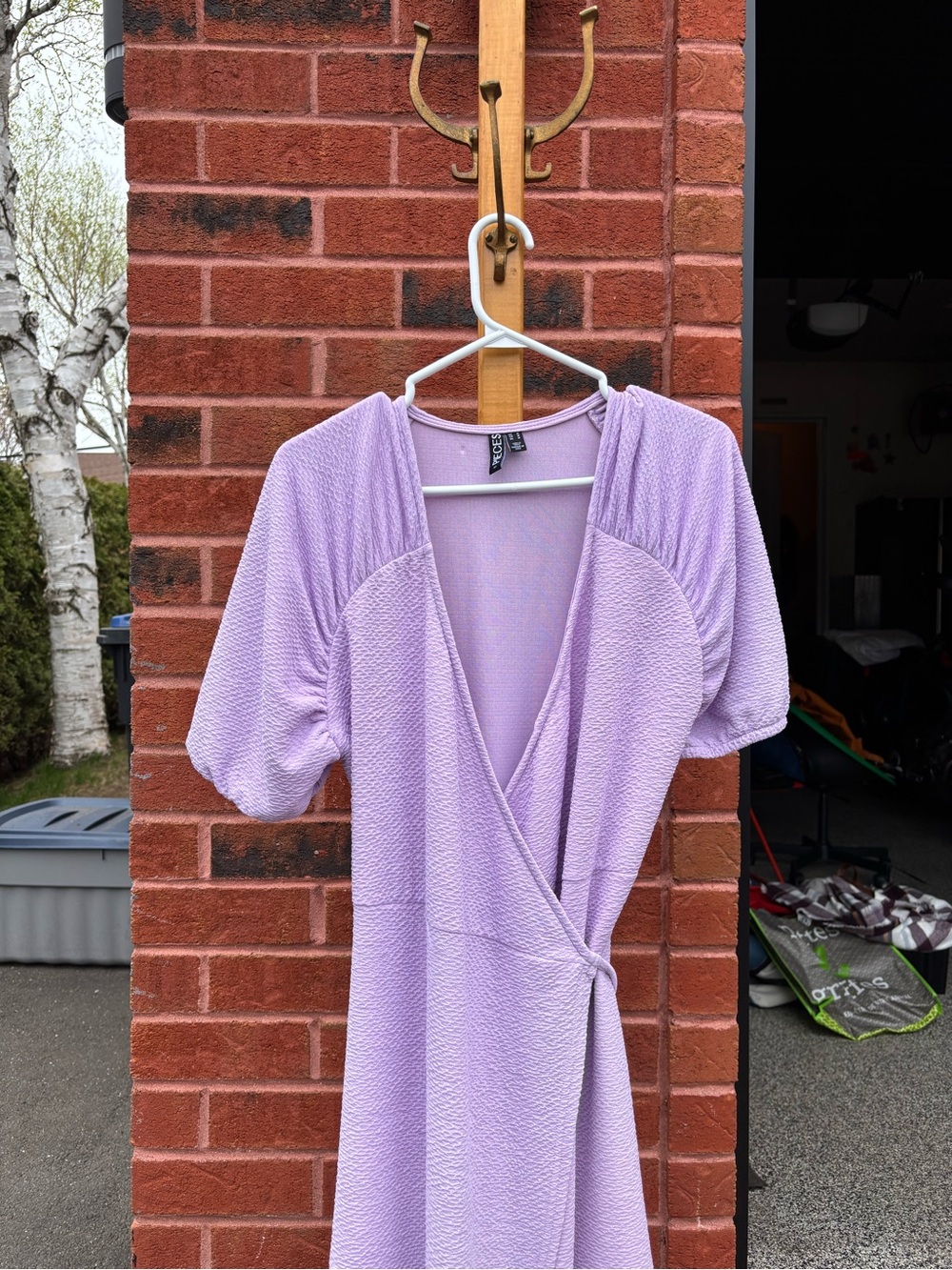 Lilac Wrap Midi Dress - Textured Knit